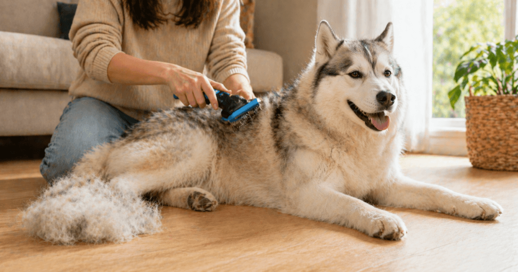 Troca de Pelo em Cachorros: Quando Acontece, Por Quanto Tempo e Como Sobreviver ao Excesso