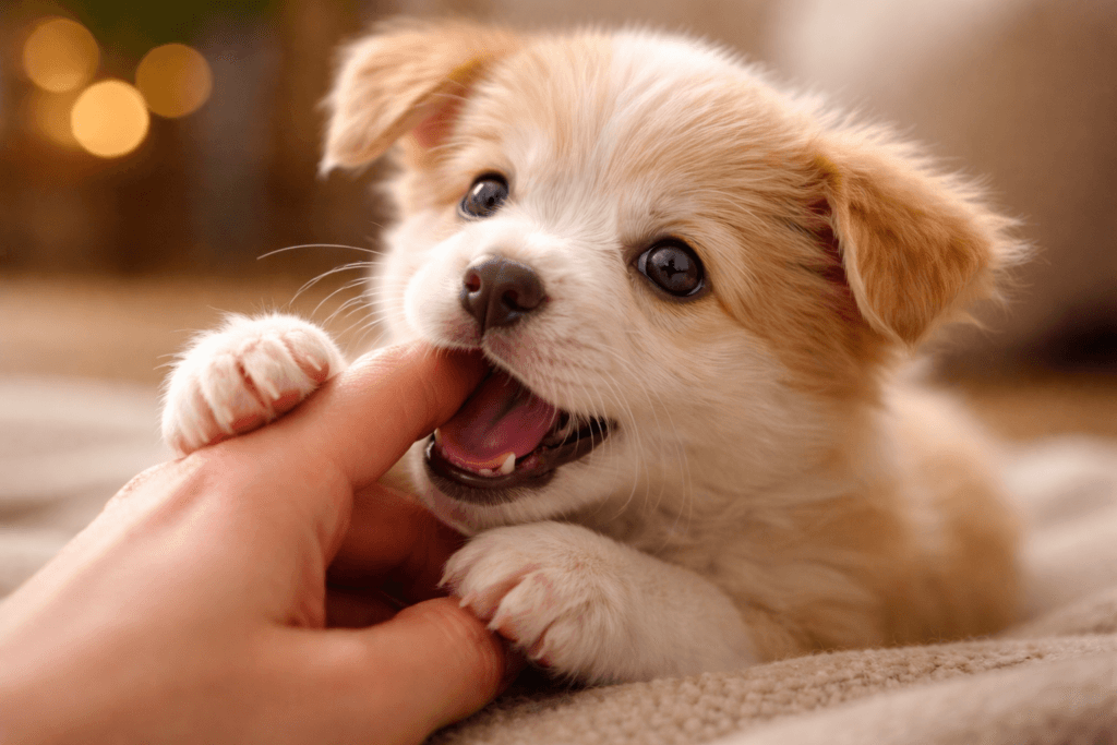 quando o cachorro filhote para de morder?