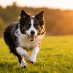 Border Collie saudável correndo em área aberta.